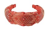 L. Erickson USA Aztec Crystal Scarf Headband - Silk Charmeuse Sienna