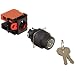 Omron A22K-3ML-11 Key Type Selector and Switch, Screw Terminal, IP65 Oil-Resistant, 3 Notches, Manual Reset Method, Left Key Release Position, Single Pole Single Throw Normally Open and Single Pole Single Throw Normally Closed Contacts