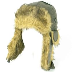 New Winter Faux Fur Pilot Trapper Trooper Ski Hat Olive Large Extra Large