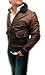 Polo by Ralph Lauren Mens Genuine Leather/Wool Lined Collar Vintage Bomber Jacket Brown 7353766-WPNB