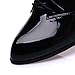 Lucksender Womens Vintage Style Patent Leather Mid Chunky Heel Lace Up Oxford Shoes