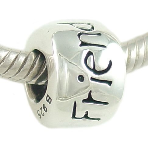 Authentic Biagi Sterling Silver Friend Engraved Charm for European Bead Bracelet