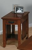 Jofran 036 Series Wood Chairside Table in Brown Mission Oak