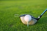 Wallmonkeys Peel and Stick Wall Decals - Golf Tee Ball Club Driver in Green Grass Course - 60