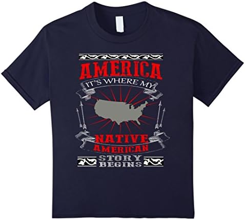 American it's Where My Native American Story Begins - Kids 10 - Navy