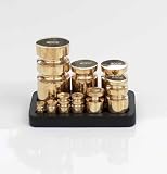 Robert Welch Designer Churn Kitchen Weights (Metric) with Cast Iron Stand, Brass