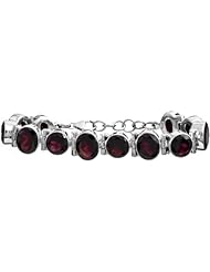 Faceted Garnet Bracelet - Sterling Silver