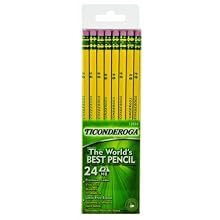 Ticonderoga No. 2 Soft Pencils, Twelve 24 Count Hang-Tab Boxes, Total 288 Pencils - (Wood-Cased, Black Writing) in Yellow (13924)