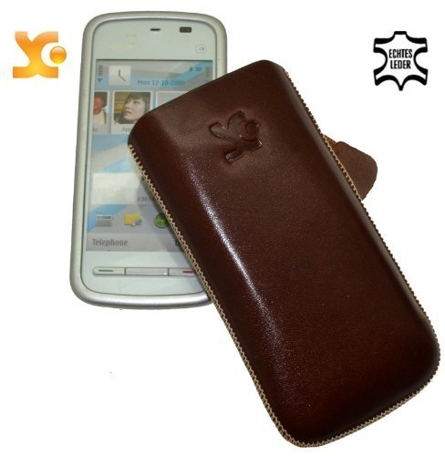 Suncase Ledertasche (Lasche mit R&uuml;ckzugfunktion) f&uuml;r Nokia 5230 braun Preisvergleich