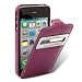 Ledertasche Flip Case / Auflklappbar f�r Apple iPhone 4 / 4S mit Sichtfenster Purple / Lila / von MELKCO