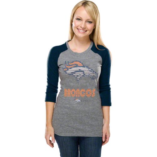 Denver Broncos Women's Sport Princess 3/4 Sleeve T-Shirt Large