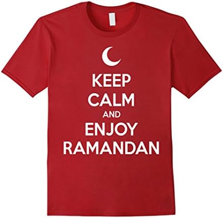 Men's Keep Calm And Enjoy Ramadan Eid Mubarak T-shirt  Small Cranberry