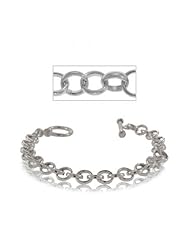 Charm Bracelet Sterling Silver W/ Thick Toggle Clasp