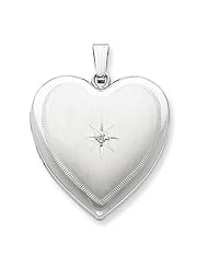 Sterling Silver & Diamond 24mm D/C Heart Locket