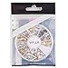Professional High Quality Manicure 3D Nail Art Decorations Wheel With Gold And Silver Metal Studs In 12 Different Shapes By VAGA®