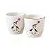Pfaltzgraff Penguin Skate Set Of Two Earthenware Votive Holders