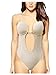 Leright Women's U Plunge Body Suit Backless Thong Bottom Bridal Shapewear, Nude, 34