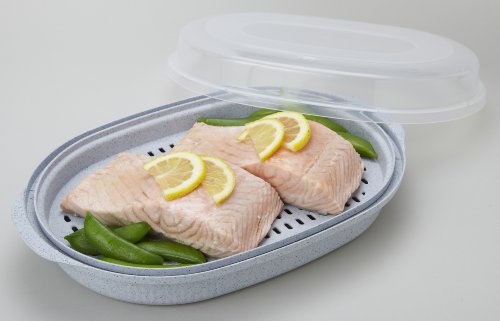Starmaid Microwave Fish and Vegetable Steamer, Granite Gray