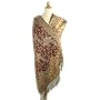 Elegant Brown & Beige Silk Pashmina Shawl Wrap