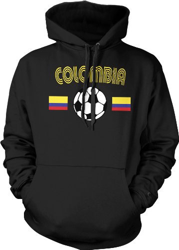 Colombia Flags International Soccer Sweatshirt, Colombian National Pride Mens Pullover Hoodie