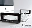 Sunnone UBoard Schreibtischregal aus Glas mit 3x USB Ports, Becherhalterung, schwarz