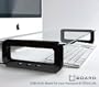 Sunnone UBoard Schreibtischregal aus Glas mit 3x USB Ports, Becherhalterung, schwarz