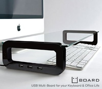 UBOARD SMART - USB Multiboard for your iMac and iPhone (Built-in 3 Port USB 2.0 Hub) - Black