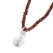 Garnet Bead Necklace with " hope" Charm