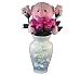 White Rose Porcelain Vase with Bear & Chocolate Roses Gift