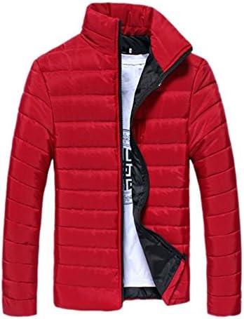 Haqi Men's Lightweight Bubble Jackets Fall Coat L Red