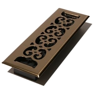 Decor Grates SP210-A 2-Inch by 10-Inch Scroll Floor Register, Antique