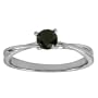 10k White Gold Black Diamond Solitaire Ring (1/2 cttw), Size 7