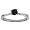 10k White Gold Black Diamond Solitaire Ring (1/2 cttw), Size 5
