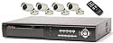 Q-See Q4DVR4CM 4 Channel Digital Video Recorder w/160GB Hard Drive & 4 CMOS Camera Kits (Color)