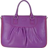 Plum Cherry Baekgaard Leather Brights Fall Satchel with Detachable Strap