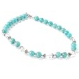 Sterling Silver / Platinum 20" Magnesite & Rock Crystal Bead Necklace