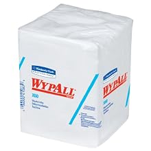 Kimberly-Clark Wypall X60 Hydroknit 1/4 Fold Hygienic Washcloth, 12-1/2" Length x 10" Width, White (8 Packs of 70)