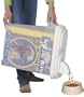 8-Gallon Extra Large Pet Food Dispenser (Clear Container with White Lid) (20"H x 10"W x 19"D)