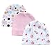 3-Pack Infant Caps, Pink, 0-6 months