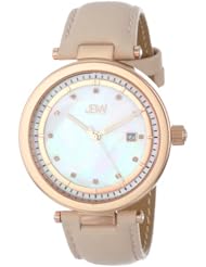 JBW Womens J6275B Modern Nude Leather Diamond Dial Dress Watch