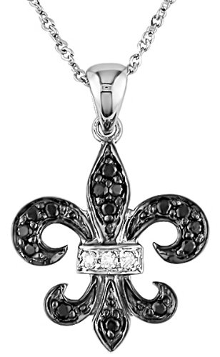 1/8ct TDW Black and White Diamond Pendant in 10k White Gold