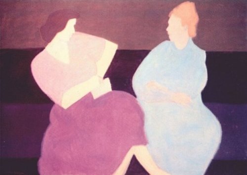 Ready to hang paintings on stretched canvas - Milton Avery - 24 x 16 inches - Conversation