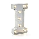 Darice Silver Metal Marquee Letter 9.875"-I