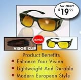 HD Vision Wraparounds Sunglasses/Night Vision Glasses Combo Pack