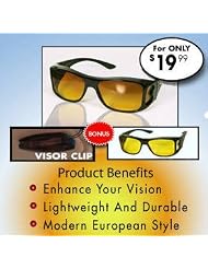 HD Vision Wraparounds Sunglasses Night Vision Glasses Combo Pack by TVTimeDirect