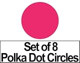 Set of 8 5 Hot Pink Circles Polka Dots Vinyl Wall Graphic Decals Stickers Set of 8 - 5