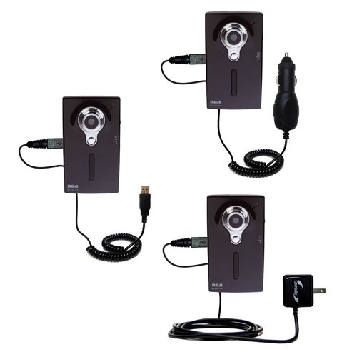 Deluxe Kit for the RCA EZ218HD Small Wonder Digital Camcorders includes a USB cable with Car and Wall Charger - uses Gomadic TipExchange Technology