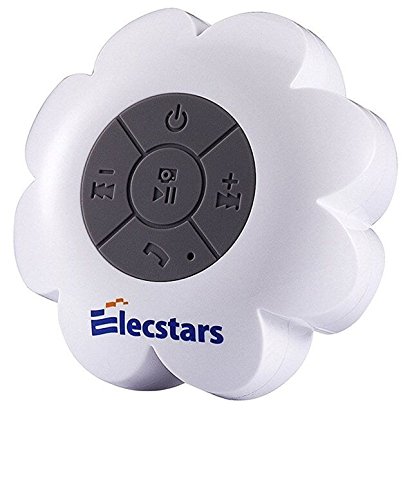 Waterproof Speaker, Elecstars 2016 Shower Speaker Water Resistant Wireless Bluetooth Portable Speaker with Suction Cup/Hands-Free Speakerphone - Best Gift for Women Kids Children Girls Boys (White)