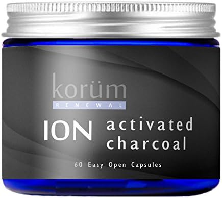 ION Activated Charcoal Powder Capsules - HUGE Easy Open Capsules For Rejuvenating Face Mask &amp; Removes Impurities Deep Cleanse - Natural Teeth Whitener - 60 Capsules - Made in the USA