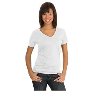 Buy District Threads Junior Ladies Perfect Weight V-Neck Tee by District Threads